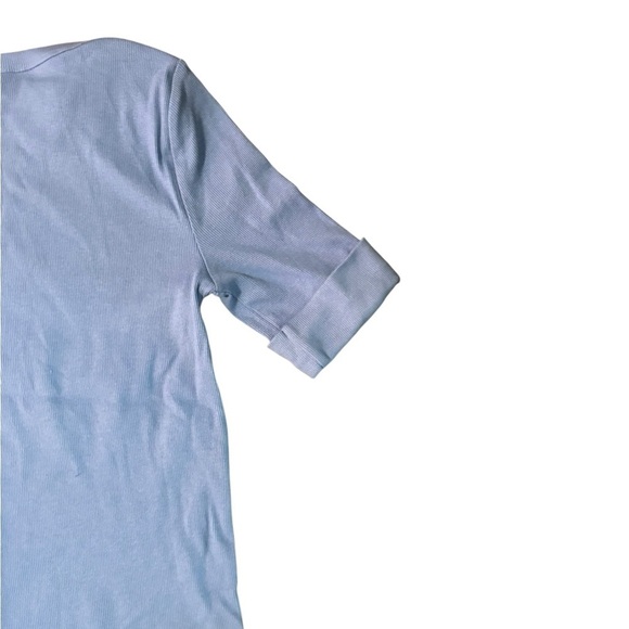 NEW Talbots Tunic Women’s M Blue Elbow Sleeve Ribbed Top Cotton Quiet Luxury - Picture 5 of 11